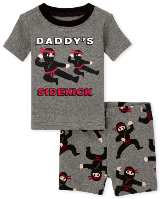 Pijamas de algodón ajustados Ninja para bebés y niños pequeños