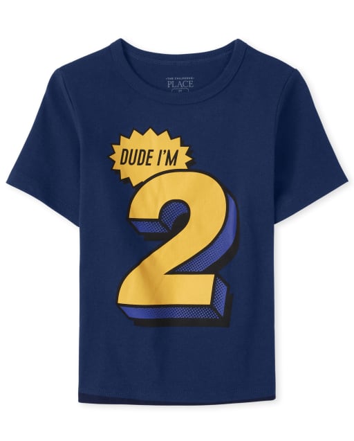 T-shirt graphique anniversaire 2 pour bébés et tout-petits garçons