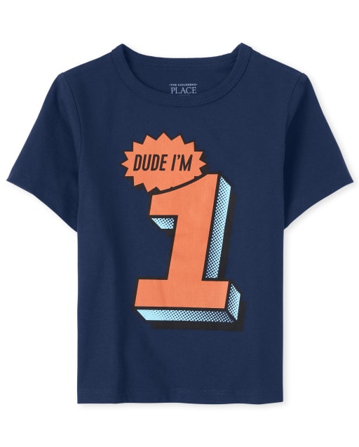 T-shirt graphique anniversaire 1 pour bébés et tout-petits garçons