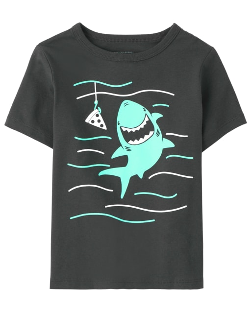 Baby And Toddler Boys Pizza Shark Graphic Tee