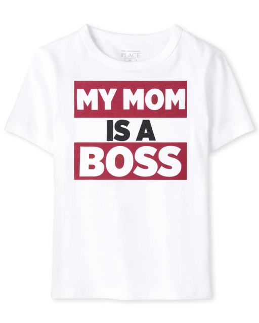 Camiseta estampada Mom Boss para bebés y niños pequeños