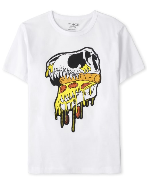 Camiseta estampada Dino Pizza para niño