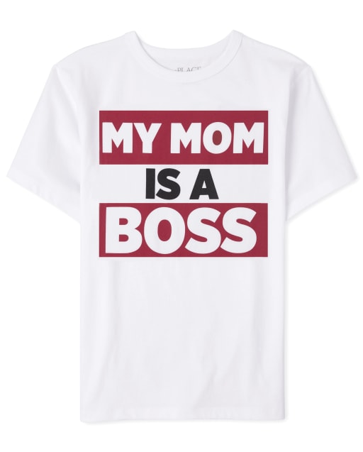 Camiseta estampada Mom Boss para niños