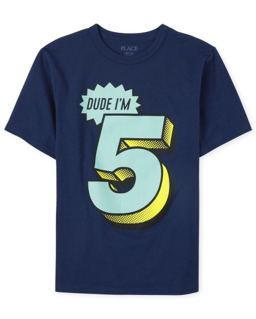 Camiseta gráfica de cumpleaños 5 para niños