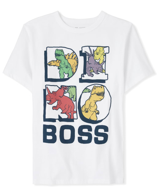 Camiseta con estampado Dino Boss para niños