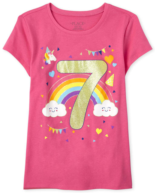 Girls Birthday 7 Graphic Tee