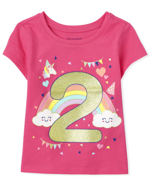 Camiseta gráfica de cumpleaños para niñas pequeñas y bebés 2