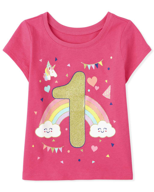 Camiseta gráfica de cumpleaños para niñas pequeñas y bebés 1