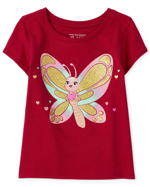 Baby And Toddler Girls Butterfly Graphic Tee