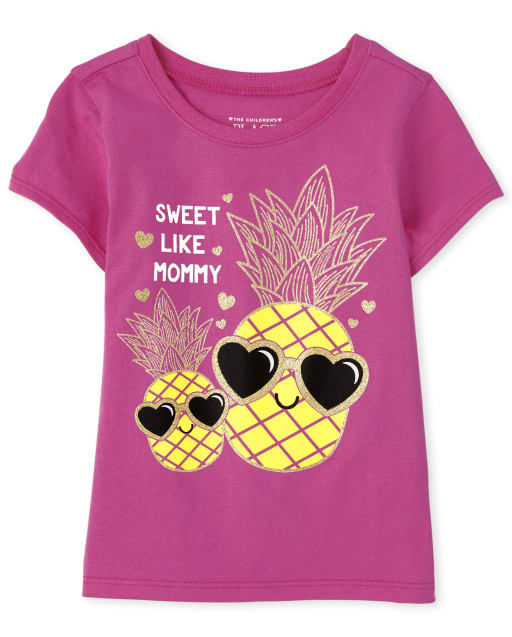 Baby And Toddler Girls Mommy Pineapple Graphic Tee