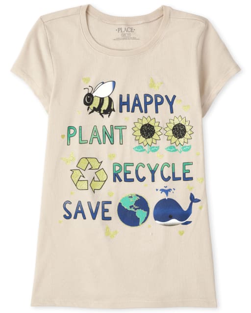 Girls Recycle Graphic Tee