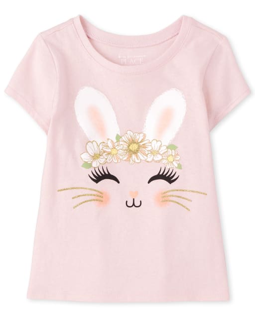 T-shirt graphique lapin pour bébés et petites filles