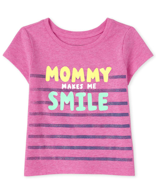 Baby And Toddler Girls Smile Graphic Tee