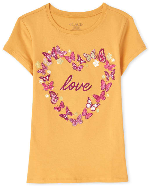 Girls Butterfly Love Graphic Tee