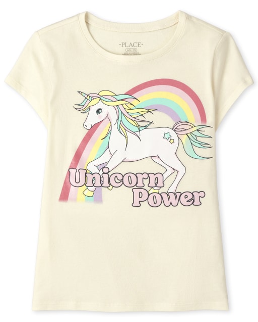 Camiseta con gráfico Unicorn Power para niñas