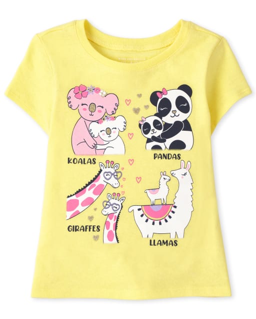 Baby And Toddler Girls Animals Graphic Tee