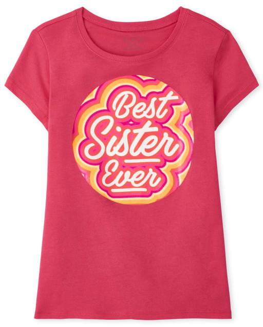 Camiseta con gráfico de la mejor hermana para niñas