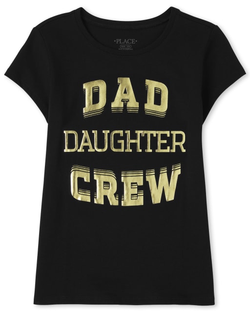 Camiseta gráfica de la tripulación del papá de la familia a juego para niñas