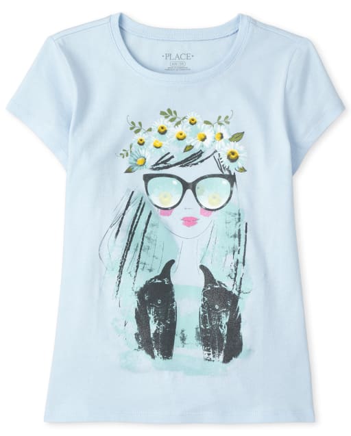 Camiseta gráfica de moda para niñas