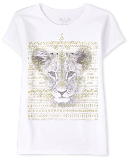 T-shirt graphique Lion pour filles