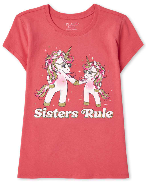 Girls Unicorn Sisters Graphic Tee