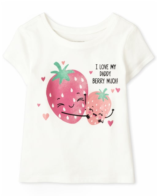T-shirt graphique papa aux fraises pour bébé et toute-petite fille