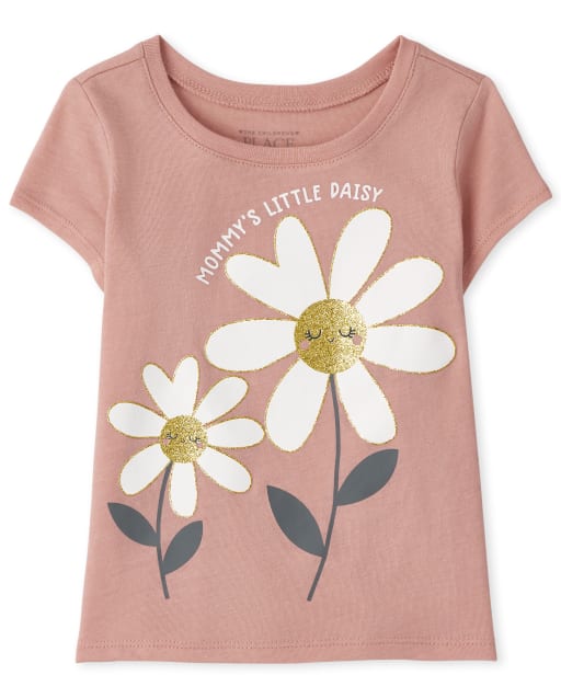 T-shirt graphique Mommy's Daisy pour bébés et petites filles