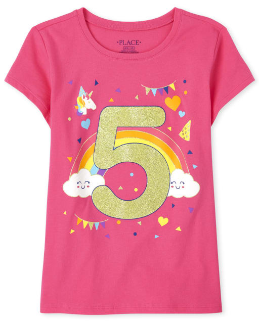 Girls Birthday 5 Graphic Tee