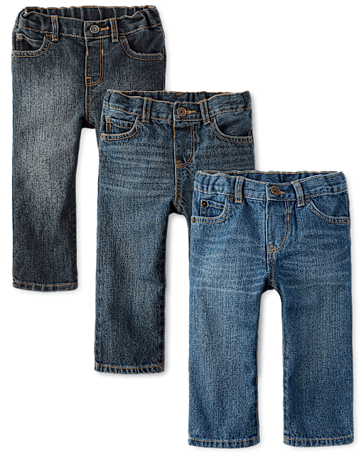 Paquete de 3 jeans rectos básicos para bebés y niños pequeños