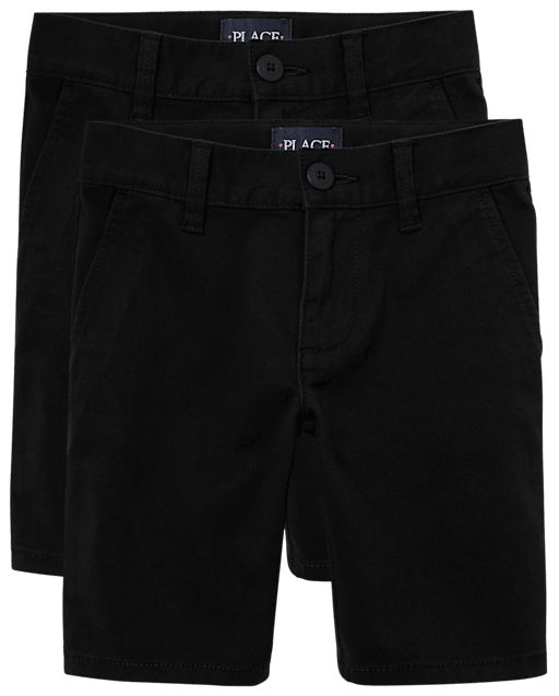 Lot de 2 shorts chino extensibles d'uniforme pour filles - Plus