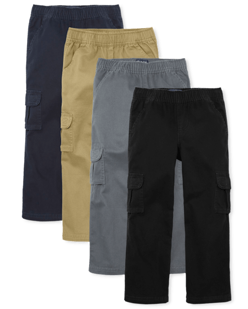 Boys Pull On Cargo Pants 4-Pack