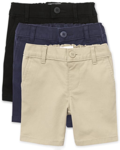 Toddler Girls Uniform Stretch Chino Shorts 3-Pack