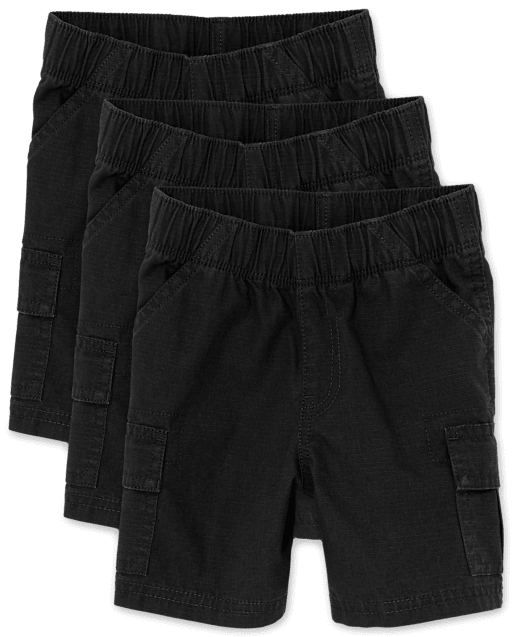 Lot de 3 shorts cargo Ripstop à enfiler pour bébés et tout-petits garçons