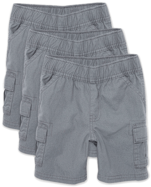 Baby And Toddler Boys Ripstop Pull On Cargo Shorts 3-Pack