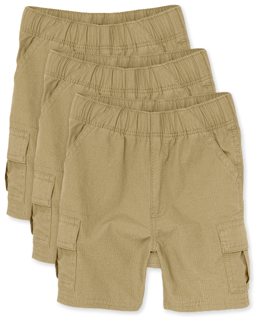 Baby And Toddler Boys Ripstop Pull On Cargo Shorts 3-Pack