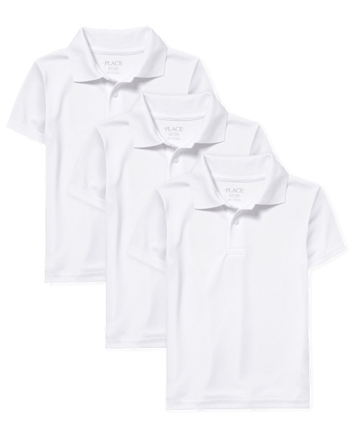 Polo de rendimiento uniforme para niños, paquete de 3
