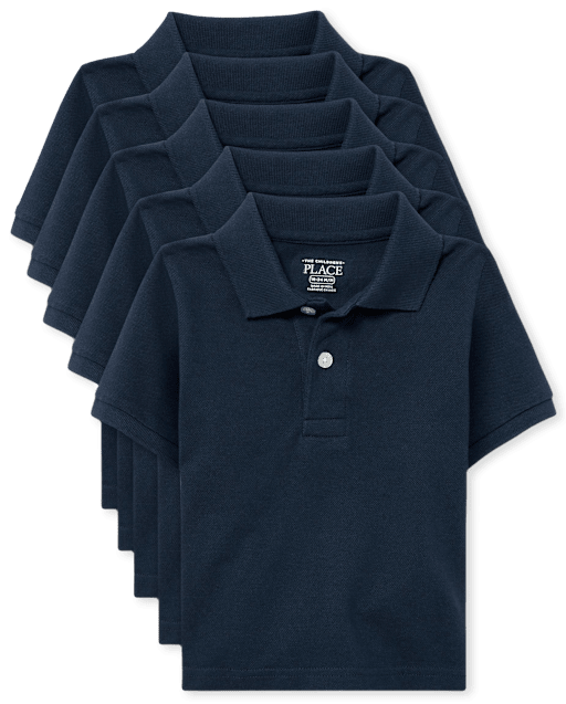 Baby And Toddler Uniform Soft Pique Polo 5-Pack