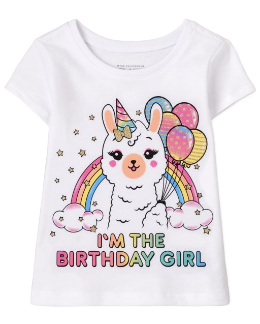 Camiseta con estampado de niña de cumpleaños para bebés y niñas pequeñas