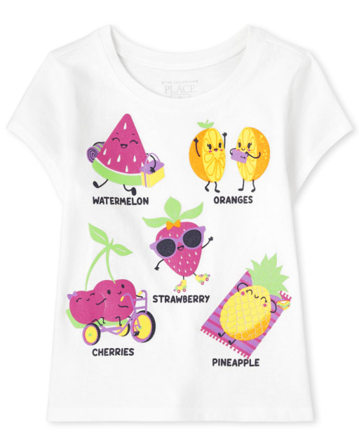 Baby And Toddler Girls Fruit Graphic Tee