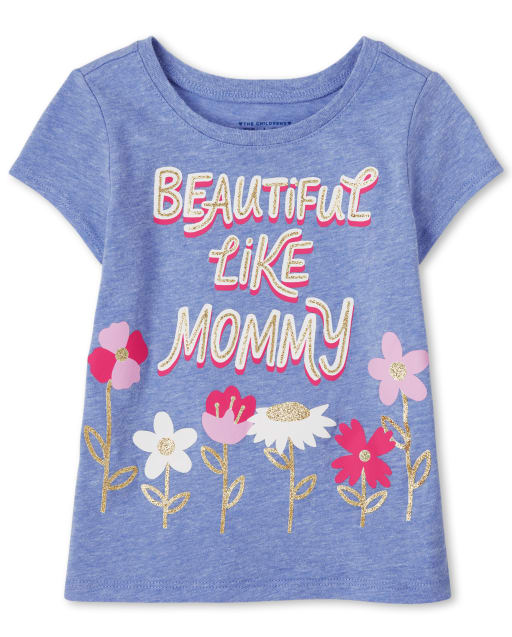 Baby And Toddler Girls Beautiful Like Mommy Graphic Tee