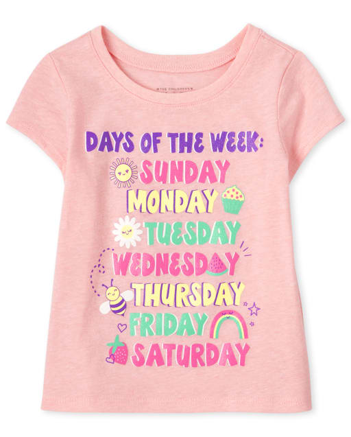 Baby And Toddler Girls Days Of The Week Graphic Tee