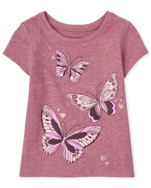 Baby And Toddler Girls Butterfly Graphic Tee
