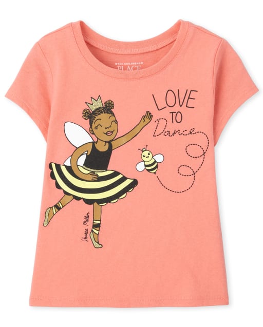 Baby And Toddler Girls Love To Dance Graphic Tee