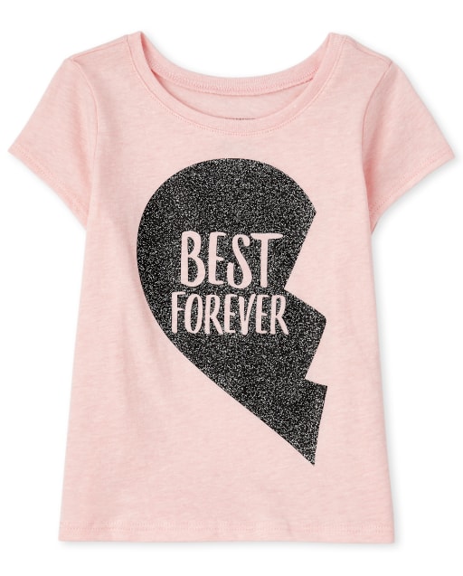 Camiseta con estampado de mejores amigos para bebés y niñas pequeñas