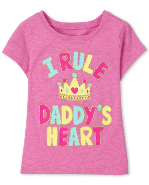 Baby And Toddler Girls Daddy's Heart Graphic Tee