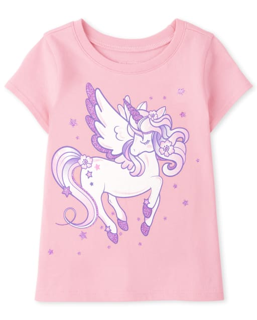 Baby And Toddler Girls Unicorn Graphic Tee