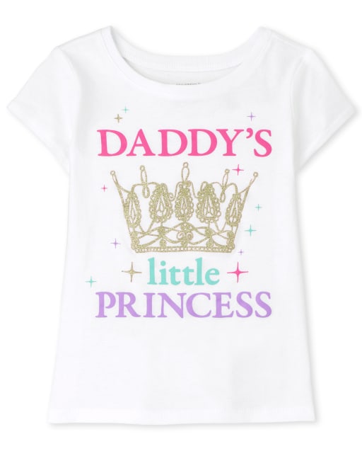 Camiseta con estampado de princesa de papá para bebés y niñas pequeñas
