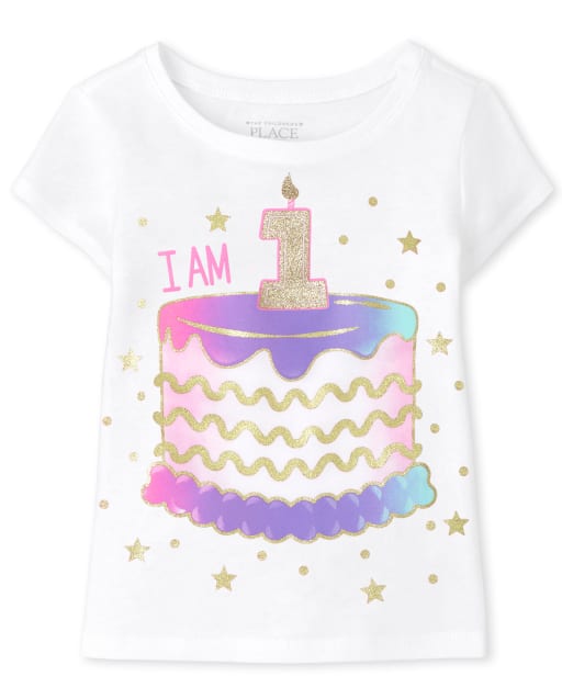 Camiseta gráfica para bebés y niñas pequeñas Soy 1 cumpleaños
