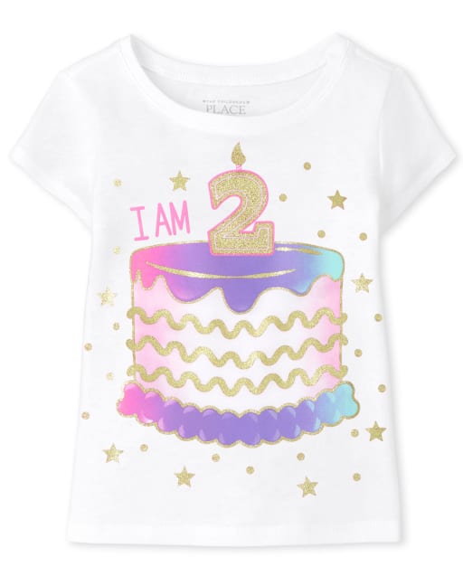 Camiseta gráfica de cumpleaños para bebés y niñas pequeñas Soy 2