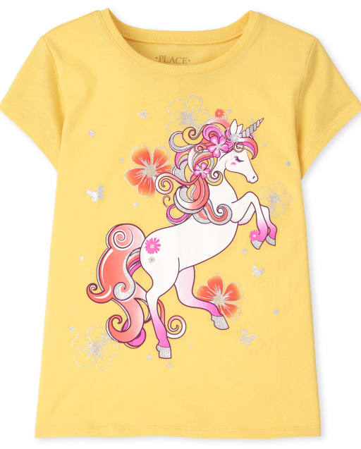 T-shirt graphique licorne pour filles